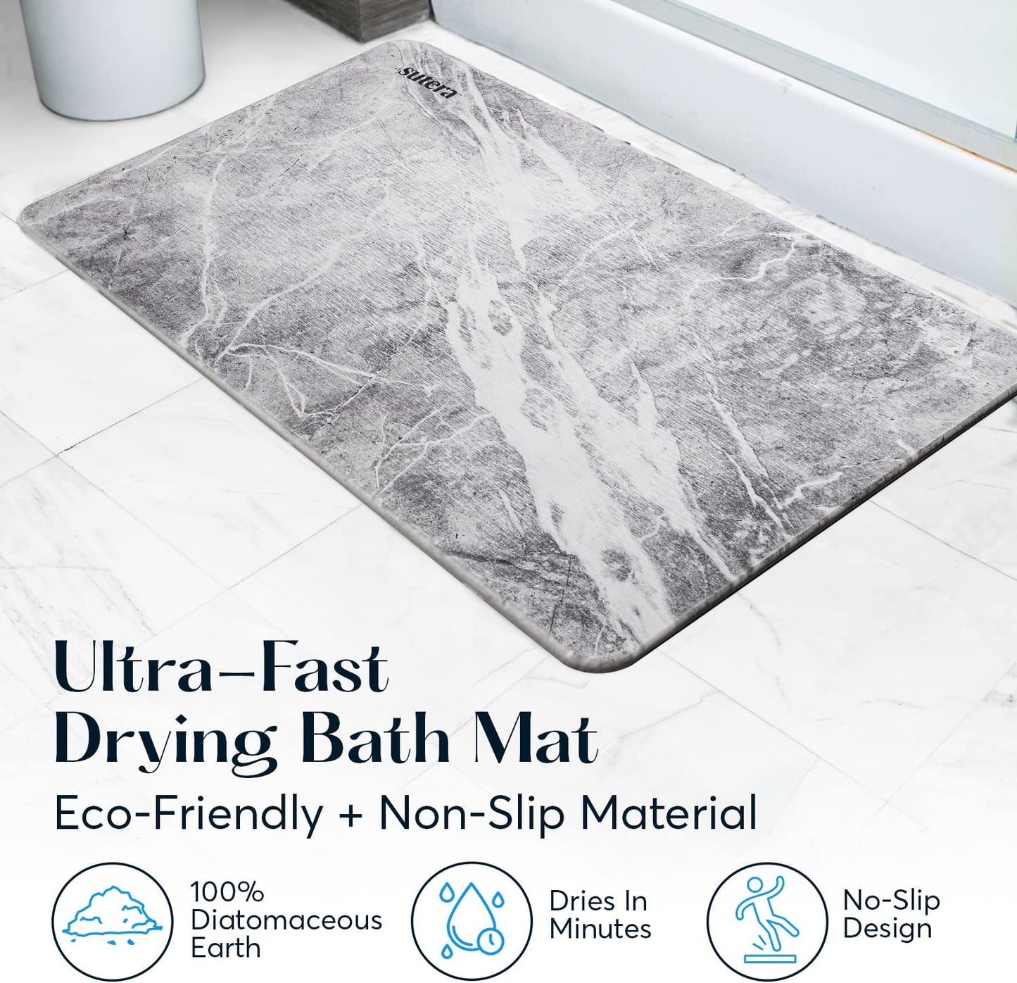 Quick-Dry Stone Bath Mat - Diatomaceous Earth - Latest Technology