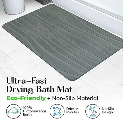 Quick-Dry Stone Bath Mat - Diatomaceous Earth - Latest Technology